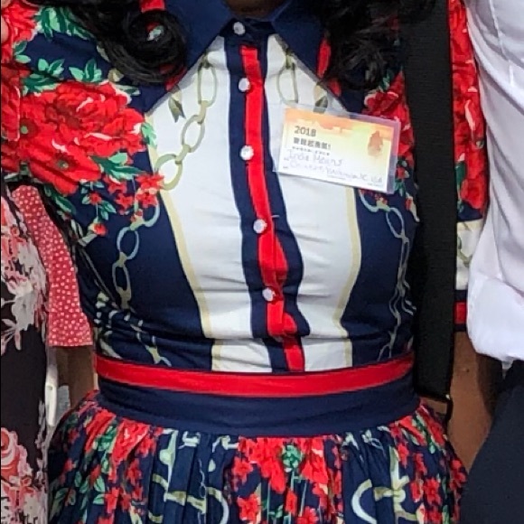 Runway High Fashion Floral Designer Dress SZ S - Picture 5 of 6